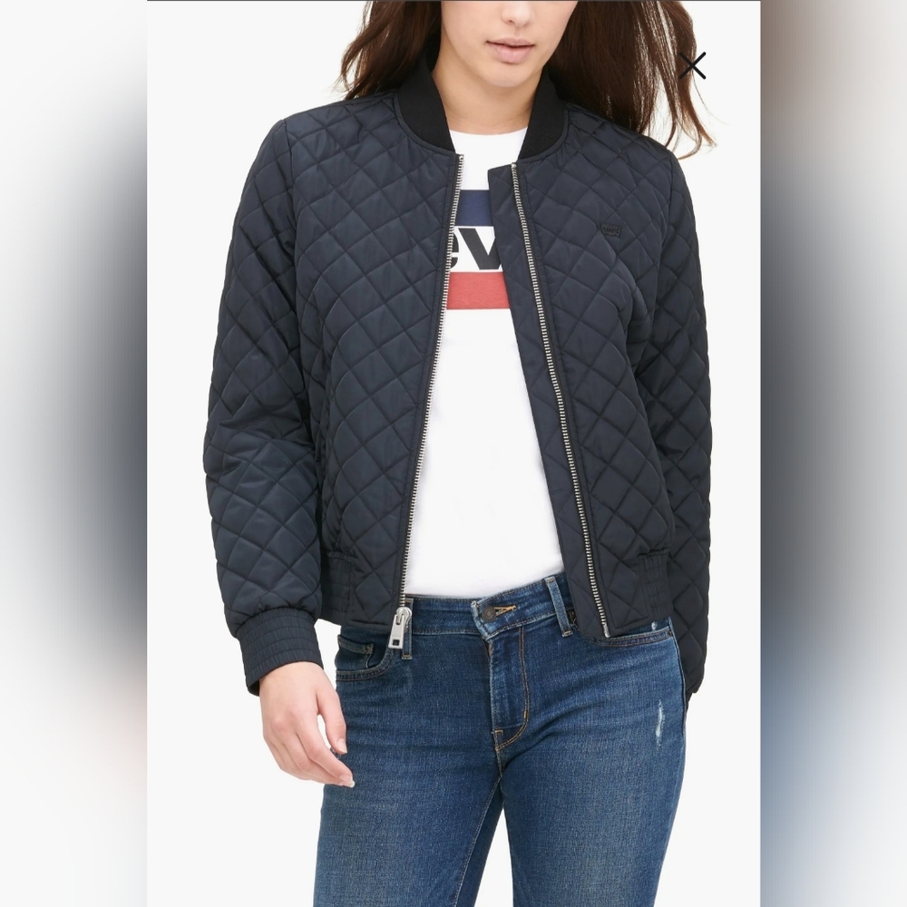 Levi's Quilted Blue Bomber Jacket
